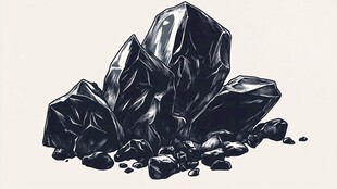 黑色矿石堆插画