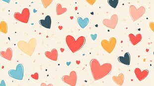 缤纷爱心图案背景设计