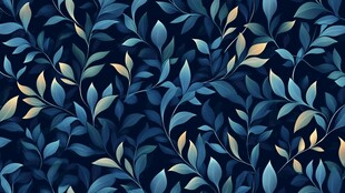 深蓝背景叶形图案纹理