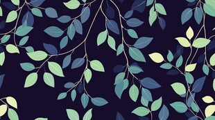 深蓝背景绿叶藤蔓图案