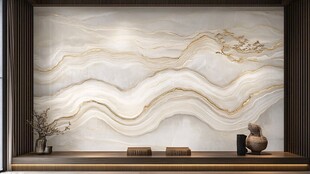 中式山水纹理大理石背景墙