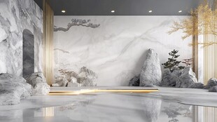 新中式室内山水意境空间