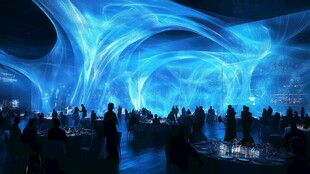 梦幻蓝色光影艺术空间