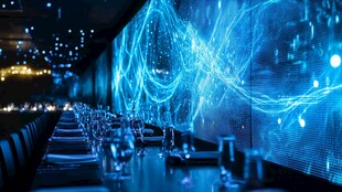 科技感梦幻餐厅用餐场景