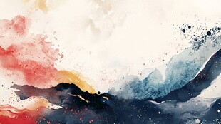 水墨风抽象山水艺术画作