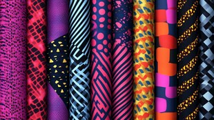 多彩绚丽布料纹理展示