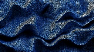 蓝色波纹织物纹理特写
