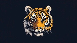 霸气老虎头像插画设计