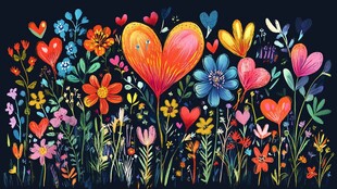 缤纷心花绘就浪漫图景