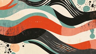 抽象波浪线条艺术图案