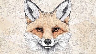 狐狸头像插画 简约风背景