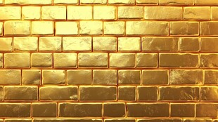金色砖墙纹理背景