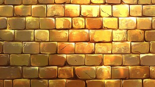 金砖堆砌的华丽墙面