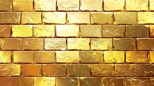 金色金砖墙面背景纹理