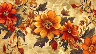 复古花卉图案背景