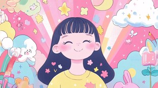 梦幻少女置身缤纷童话世界