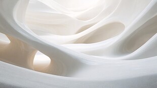 白色流体状抽象艺术形态