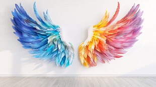 梦幻多彩天使翅膀装饰