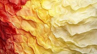 红黄渐变褶皱织物纹理