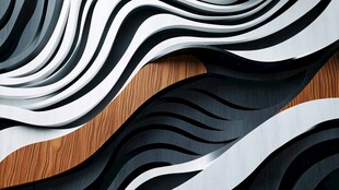 黑白波浪纹理创意背景图