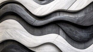 黑白波浪纹理装饰墙面