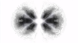 黑白对称点状抽象图案