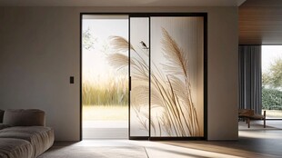 简约室内的诗意玻璃隔断