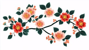 枝头繁花艳 绿叶衬娇蕊