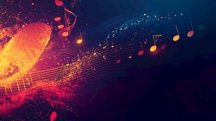 梦幻音乐光影背景图