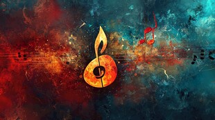 梦幻音符 绚丽音乐背景