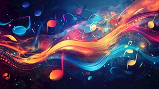 梦幻炫彩音乐律动背景图