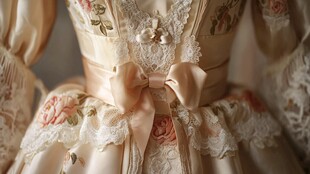 精致复古风蕾丝花卉连衣裙