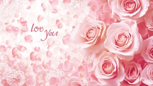 浪漫粉色玫瑰爱意背景图