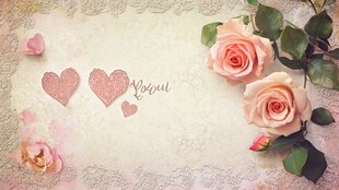 浪漫玫瑰爱心温馨背景图