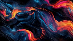 炫彩流动线条抽象背景图