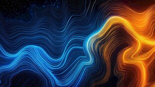 炫彩流动线条抽象背景图