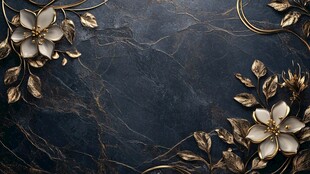 黑金花卉大理石背景图