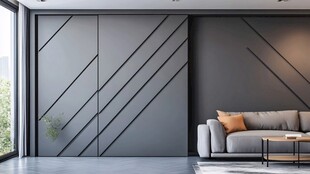 简约灰调客厅墙面设计