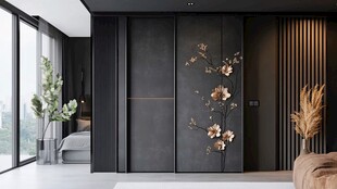 现代简约风卧室黑色衣柜