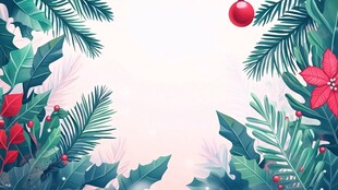 圣诞植物装饰边框背景图