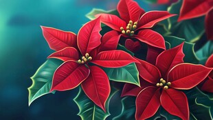 圣诞红花卉特写