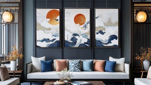 新中式客厅装饰画艺术氛围