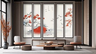 中式客厅的雅致屏风装饰