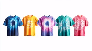 多彩扎染T恤展示