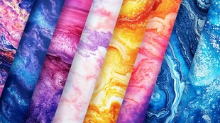 多彩梦幻纹理布料展示