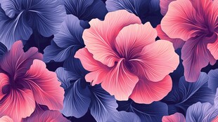 梦幻渐变花卉图案背景