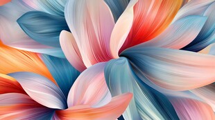 梦幻多彩花卉艺术图案