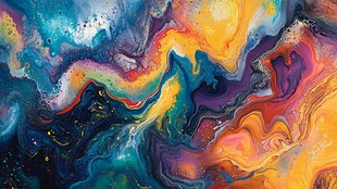 梦幻多彩流体艺术画面