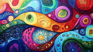 梦幻多彩抽象艺术图案