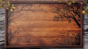 秋日木纹背景图